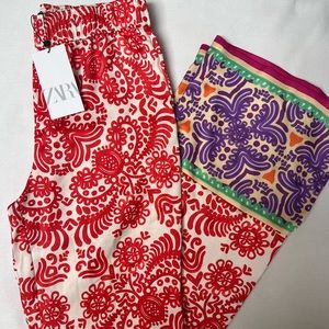 Zara wide leg colorful pants